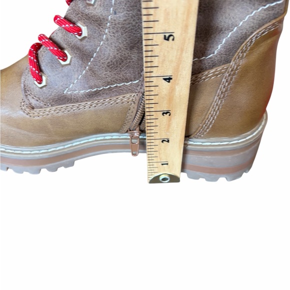 Call it Spring ladies Vegan Chunky, lace-up combat boot style-side zips-SIZE 9 - Picture 8 of 10